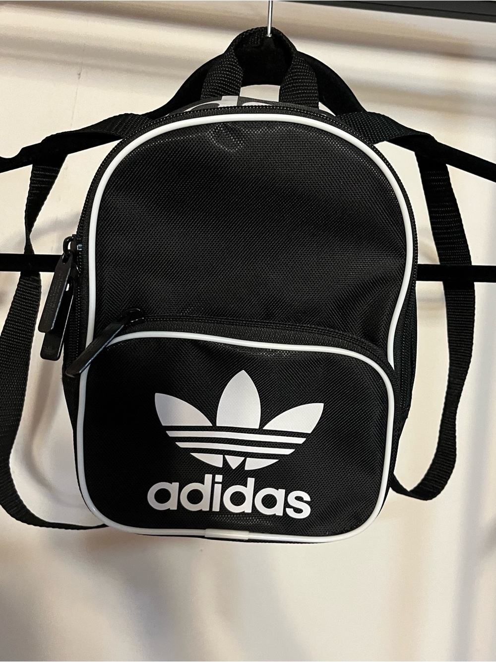 adidas Black and White Small Backpack with Bold Logo
